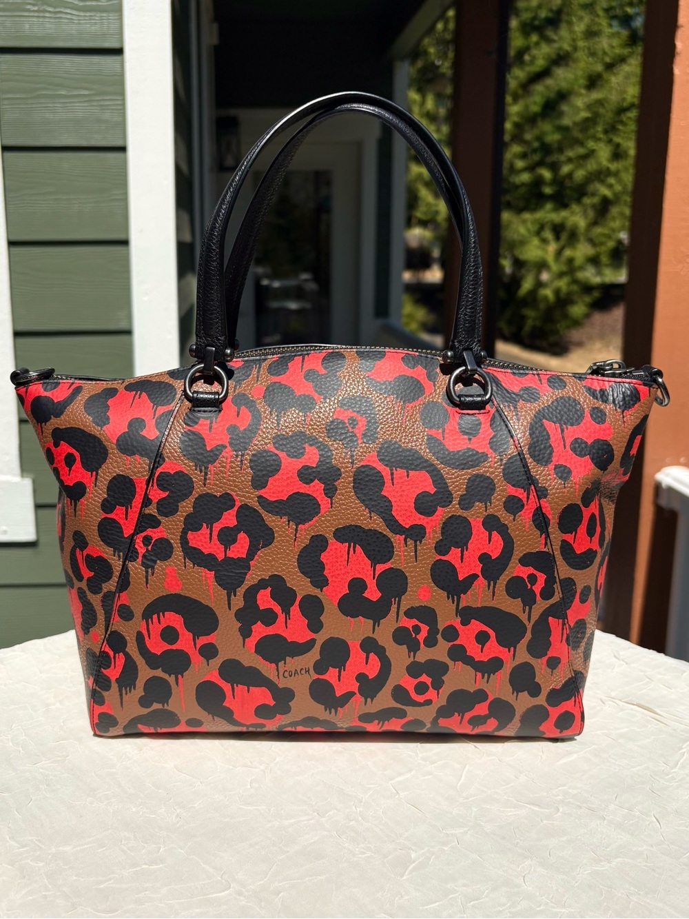 COACH X Baseman Limited Edition Satchel With Wild Beast Ocelot Print 36451 - Picture 5 of 10